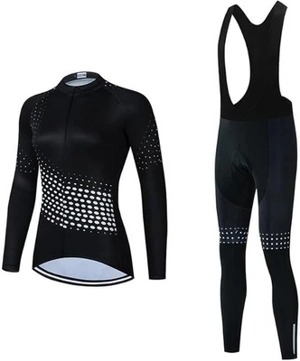 (Vendedor de EE. UU.) Conjunto de camisa de bicicleta de manga larga para mujer + juego de babero Foto 1 de 4