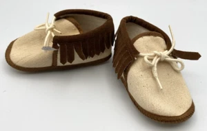 Vintage Gold Bug Goldbug Brown Moccasins Slip On Slipper Bootee Shoe Infant Size - Picture 1 of 4