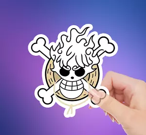Pegatina de calavera Gear 5 - Calcomanía de vinilo inspirada en sombrero de paja de anime para computadora portátil/coche - Imagen 1 de 5