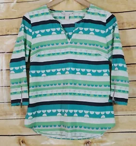 Tunika-Bluse Damen Banana Republic Größe XS mehrfarbig Geo gestreift 3/4-Arm - Bild 1 von 4