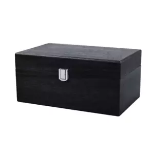 Large Ebony Chess Box With Metal Clasp 4.25 Inch - Picture 1 of 4