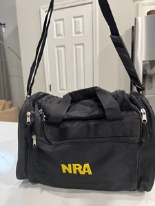 NRA Black Duffle Bag Zipper compartments 14”×10”×9 Member National Rifle Assoc. - Picture 1 of 6
