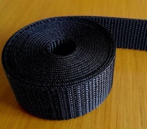 Webbing Rolls Polypropylene Tape Black Straps Lashing Strong Heavy Duty - Picture 1 of 2