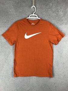The Nike Tee Mens Dri Fit Short Sleeve Crew Neck Orange T Shirt Size S