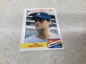 1989 Topps #1 Bazooka Gum Los Angeles Dodgers Tim Belcher Card