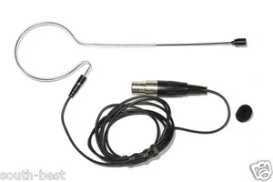 Black One Hook Headset Omnidirectional Microphone For Shure Mini XLR 4Pin - Picture 1 of 3