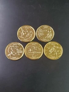 2002 Complete Set Of 24kt. Gold Plated State Quarters - Picture 1 of 1