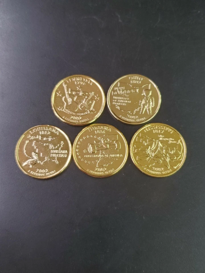 2002 Complete Set Of 24kt. Gold Plated State Quarters - Image 1 of 1