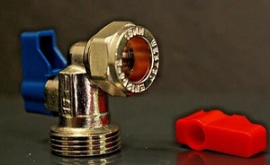 WASHING MACHINE / DISHWASHER TAP 15mm x 3/4"  ANGLE VALVE TYPE  - Picture 1 of 5