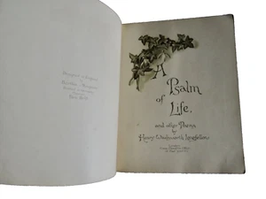 a PSALM OF LIFE POEMS HENRY LONGFELLOW ANTIQUE PB BOOK LONDON FLEET ST neocurio - Picture 1 of 16
