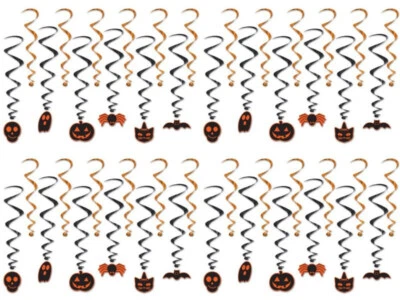 Remolinos de Halloween a granel 4 unidades 12 por paquete colgante decoración de fiesta casa embrujada Foto 1 de 2