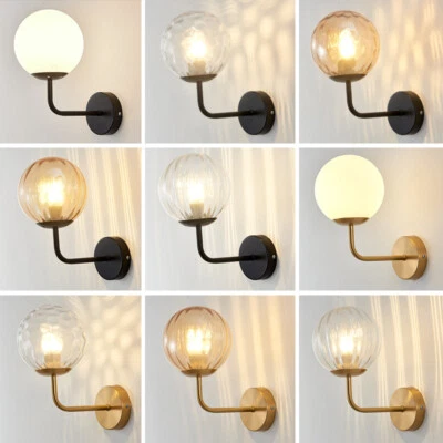 Modern Glass Spherical Wall Light Nordic Home Decor Wall Sconce Lighting Fixture - Image 1 of 4