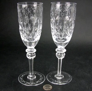 2 Rogaska GALLIA Crystal Champagne Flutes Glasses 8.25" High - Picture 1 of 4