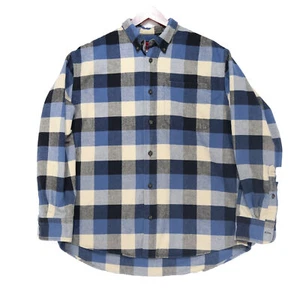 Camisa para hombre Five Brother a cuadros azules franela abotonada - talla grande - Imagen 1 de 4