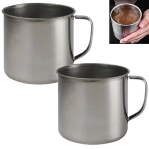 2 Stainless Steel Cup 32oz Mug Bowl Tumbler Soup Camp Travel Container w/ Handle - Picture 1 of 1