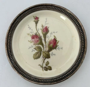 Rosenthal Selb Bahnhof Plate Trinket Dish Rose Pattern 925 Sterling Silver 4 “ - Picture 1 of 5