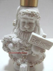 Weihnachten Bad Lotion Spender PORZELLAN SANTA mit Believe Schild Erbstück Qualität - Bild 1 von 4