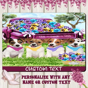 Jack Russell Dog Floor Mat Personalized Pet Door Mat Valentine Day NWT - Foto 1 di 44