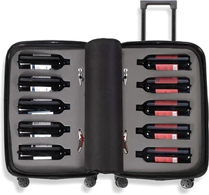 Vino Via - Valigia Vino Dieci Bottiglie, Omologata TSA Antifurto Doppia Cerniera Vino - Foto 1 di 8