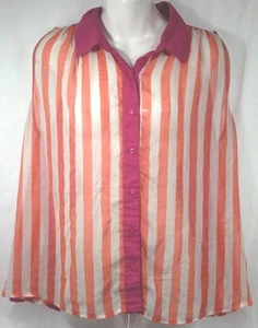 Phanuel Pink, Orange and White Striped Shirt Size S - Picture 1 of 7