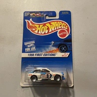 Hot Wheels 1998 First Editions 1/48 White Escort Rally Car #637 - Image 1 of 3