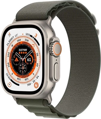 Apple Watch Ultra Cellular 49mm Titangehäuse Green Alpine Loop Hervorragend - Bild 1 von 3