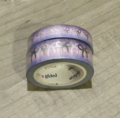 Новый просто позолоченный фиолетовый оттенки омбре с серебряный банты washi ленты рулонов 10 и 15 мм - Изображение 1 из 2