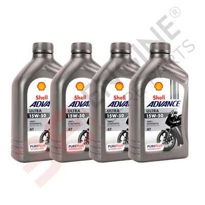 Shell Advance Ultra 4T 15W-50 Fully Synthetic Motorcycle Oil 4 Litre 4L Ducati - Image 1 of 4