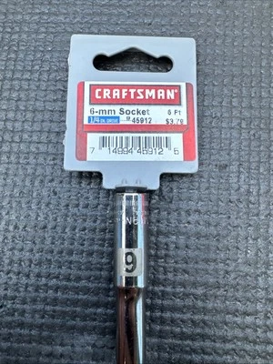 Craftsman USA 6-mm Socket, 6 Point, 1/4-Inch Drive, # 45912 G2D Easy Read Nos - Image 1 of 4