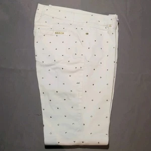 Michael Kors White Rhinestones Jean's Women’s Size 10 Pre-owed/ Hem Up In Waist - Picture 1 of 8