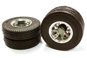 Machined Alloy T6 Rear Dually Wheel & XE Tire for Tamiya 1/14 Scale Trucks - Picture 1 of 1