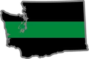 4" Washington WA State Thin Green Line Military Ranger Agent Decal Sticker - Bild 1 von 1