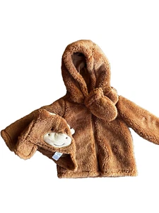 NWT Carter's Just One You Moose Jacket Hat Mittens Brown Baby 6 - 9 Months - Picture 1 of 6
