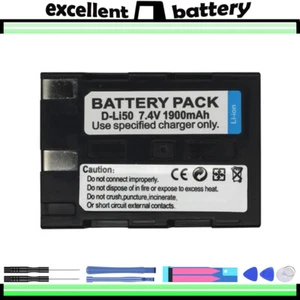 Battery Pack For Pentax D-Li50 D-BC50 K10 D GP K10D Grand Prix K20D 1900mah - Foto 1 di 7