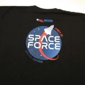 BAYSIDE SPACE FORCE AREA 51 NEVADA EDITION ROCKET MILITARY TEE T SHIRT Mens L - Picture 1 of 5