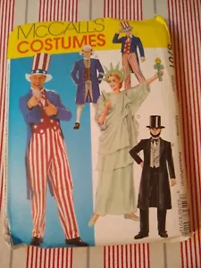 McCall's Costumes Pattern 8701 Freiheitsstatue, Uncle Sam, Abe Lincoln, George - Bild 1 von 2