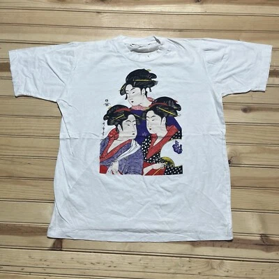 Camisa de Colección Años 80 Geisha Japonesa Estilo Nipón Tradicional Puntada Única Talla L Foto 1 de 4