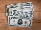 1953 Or 1963 $5 Red Seal Paper Money Bill - One Note Per Purchase Five Dollars