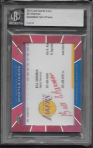 2014 Leaf Sports Icons Bill Sharman Auto Baloncesto Salón de la Fama 1/10 Beckett* - Imagen 1 de 2