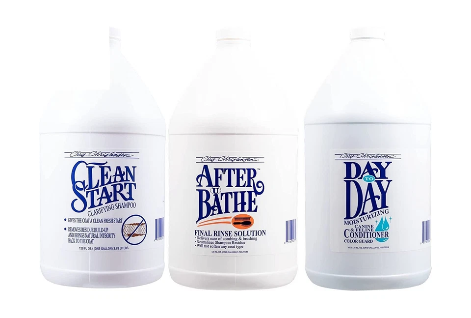 Paquete de galones de champú y acondicionador para perros Chris Christensen, Clean Start Clarif... Foto 1 de 4
