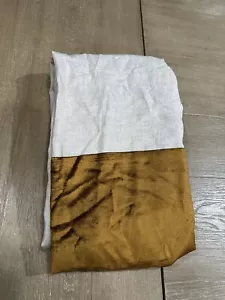 West Elm Belgian Flax Linen and Luster Velvet Curtain ONE 48x108 Nat golden oak - Picture 1 of 2