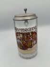 Stammtisgh Seidel German Beer Stein. Lidded Stein 1984 Glass Stein Pewter Lid