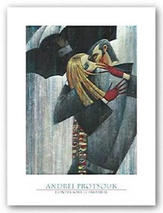 L'Amour sous le Parapluie Andrei Protsouk Figurative Art Print 18x24 - Picture 1 of 1