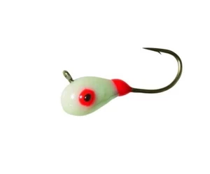 Clam Drop Jig XL 1/32 oz - Glow White - Tungsten Ice Fishing Jig - Bild 1 von 1
