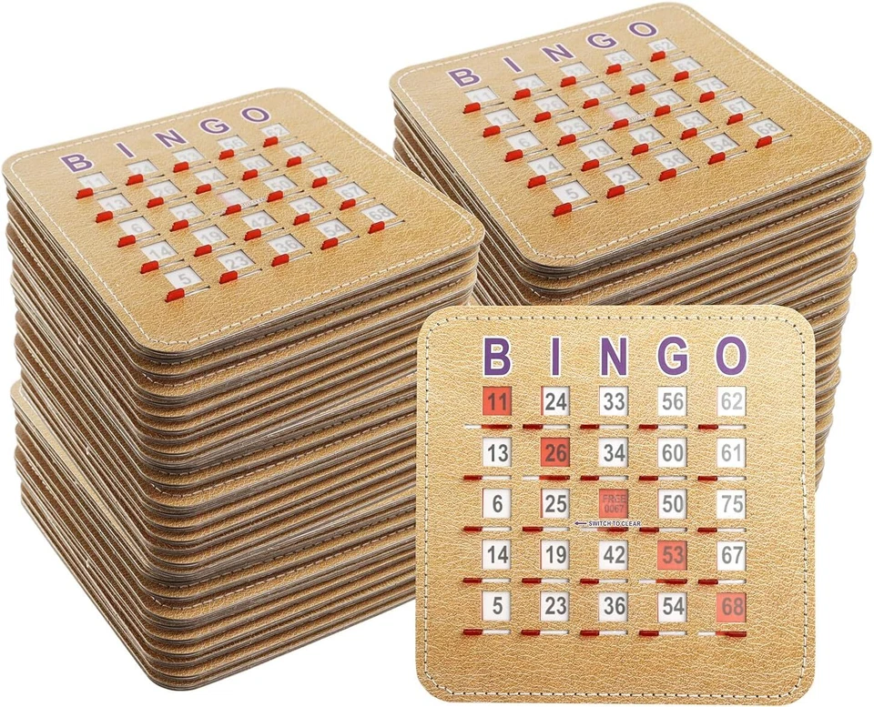 200-Pack Stitched Reusable Shutter Slide Bingo Cards with Shutter Clear Slider - Image 1 of 4