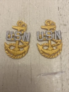Juego de 2 parches pequeños USN de la Marina de los Estados Unidos - Imagen 1 de 3