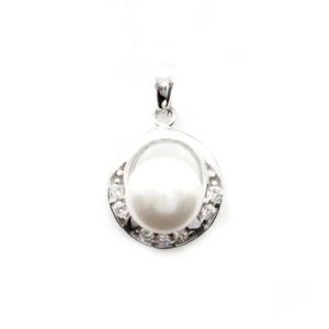 Colgante de plata 925 AURORA GEMS® 24x15 mm con perla de agua dulce - Imagen 1 de 1