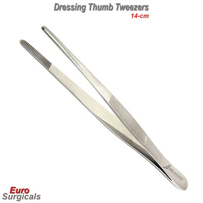 BEADEN® INSTRUMENTS / MEDSPO Surgical Thumb Cotton & Dressing Tweezers Medical Dental Serrated Tip Forceps CE