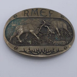 Rocky Mountain Elk Foundation Brass Heritage Rare Messing Gürtelschnalle - Bild 1 von 11