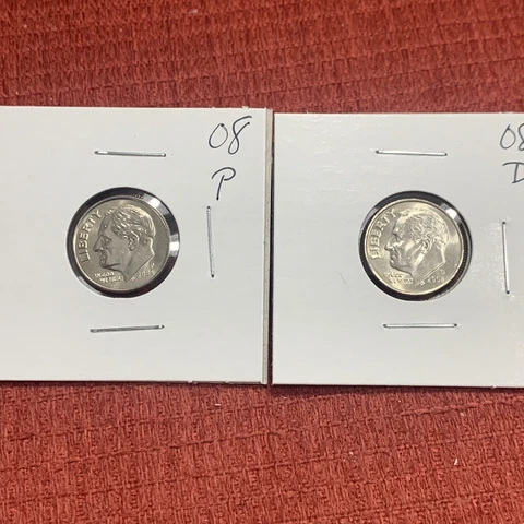 2008 P&D Roosevelt Dime BU From Original Bank Roll Free Shipping Cover
